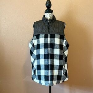 Maurices Black and White Checkered Vest